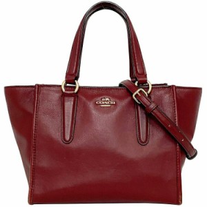 コーチ 2way バッグ ボルドー 33537 美品 レザー 中古 COACH ハンドバッグ ショルダーバッグ シンプル ワンポイント ロゴ キャリーオール