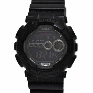 カシオ ジーショック 腕時計 ブラック シルバー プロテクション GD-100 美品 ラバー SS 中古 クオーツ CASIO G-SHOCK 時計 デジタル スポ