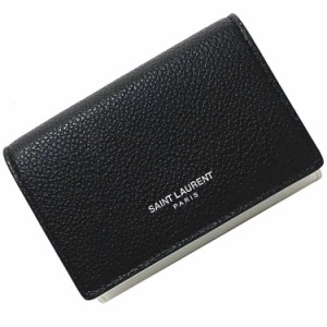カラーサンローラン SAINT LAURENT 三つ折り財布 レザー ブラック ユニセックス 送料無料 h29557k