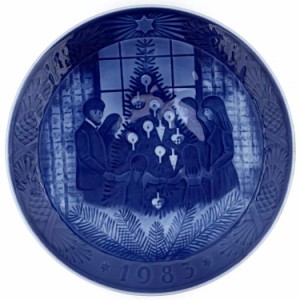 ロイヤル コペンハーゲン イヤープレート ブルー ホワイト 未使用 美品 プレート 中古 ROYAL COPENHAGEN 青 白 お皿 1983年 18cm 皿 ブラ