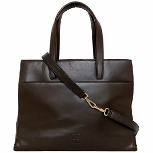 ロエベ 2way バッグ ブラウン アナグラム 美品 ハンドバッグ ナッパレザー 中古 LOEWE トートバッグ 肩掛け ショルダー 本革 レザー 定番