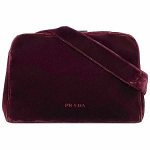 プラダ セミショルダー バッグ ボルドー B7660 美品 がま口 レア スエード 中古 PRADA 肩掛け ワンショルダー ショルダーバッグ 定番 人