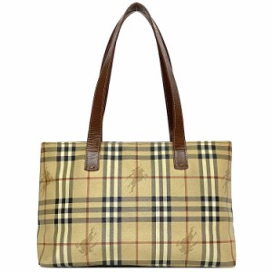 バーバリー トートバッグ ベージュ ブラウン 美品 PVC レザー 中古 BURBERRY ノバチェック 肩掛け ファスナー 軽い 定番 人気 女性 レデ