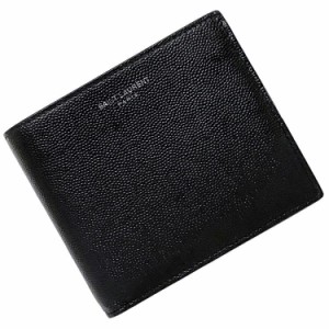 bicmbicmSAINT LAURENT 二つ折り長財布 グレインデパウダー レザー AB 黒