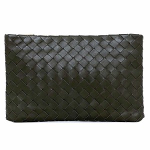 ボッテガヴェネタ クラッチバッグ グレー ゴールド マキシイントレ 美品  レザー GP 中古 BOTTEGA VENETA イントレチャート ハンドバッグ