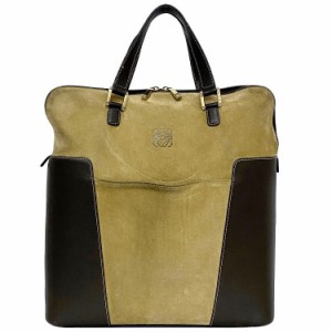 ロエベ トートバッグ ベージュ ブラウン アナグラム 416 442 78 98 0 21 美品 アマソナ スエード レザー 中古 LOEWE ヴィンテージ 縦 ハ