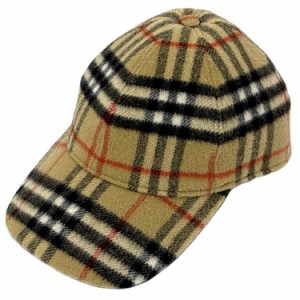 バーバリー キャップ ベージュ チェック 8005287 美品 Ｓサイズ 羊毛 ウール 100％ 中古 BURBERRY チェック柄 ヴィンテージチェック ベー