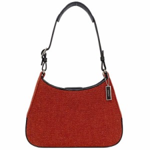 コーチ セミショルダーバッグ レッド ブラック 8125 美品 ハンドバッグ ツイードキャンバス レザー 中古 COACH ワンショルダー バッグ シ