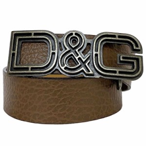 ドルチェ アンド ガッバーナ ウエスト ベルト ブラウン ec-19914 美品 D&G レザー 中古 DOLCE&GABBANA ロゴバックル 40mm ロング 定番 人