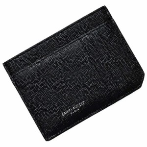 サンローラン パリ カードケース ブラック 607914 BTY0N 1000 U ec-20267 美品 カード ホルダー レザー 中古 SAINT LAURENT PARIS グレイ