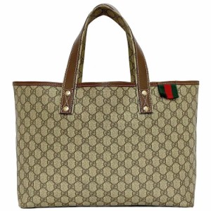 グッチ トートバッグ ベージュ シェリー GGスプリーム 211134 f-20215 美品 PVC レザー 中古 GUCCI ヴィンテージ 大容量 軽い a4 書類 肩