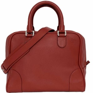 ロエベ ２way バッグ アマソナ 75 レッド アナグラム 301.30.L03 f-20336 美品 ハンドバッグ レザー 中古 LOEWE ショルダーバッグ 肩掛け