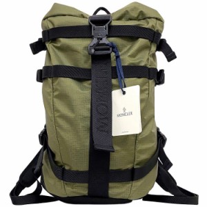 モンクレール バックパック カーキ ブラック F109A5A70310 f-20404 未使用 美品 ナイロン レザー Sランク MONCLER リュック 旅行 大容量 