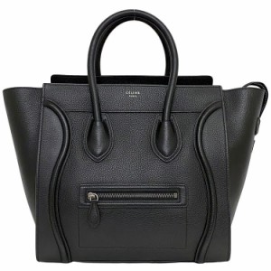 セリーヌ トートバッグ ラゲージ ミニ ショッパートート ブラック 165213DRU.38NO f-20478 美品 レザー 中古 CELINE グレインレザー ハン