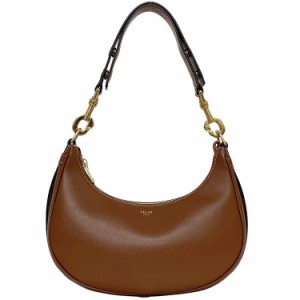 セリーヌ セミショルダー バッグ ブラウン 196923 美品 肩掛け レザー 中古 CELINE シンプル ワンショルダー ファスナー ハンドバッグ 人