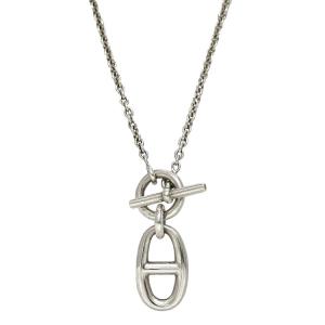 エルメス ネックレス シェーヌダンクル アミュレット f-23452 シルバー H104141B-00 美品 AG 925 中古 HERMES ジュエリー 銀 アクセサリ