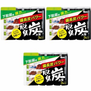 【セット品】脱臭炭 こわけ 下駄箱用 脱臭剤 大型 (100g×3個入)×3個