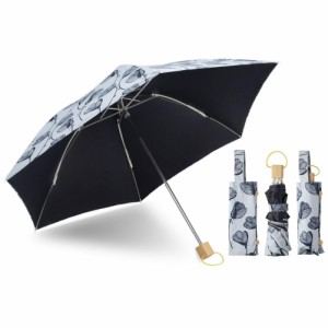 小川(Ogawa) 日傘 折りたたみ傘 レディース 北欧柄 晴雨兼用 UV99.9%カット 遮熱 コルコ ラインフラワー プレゼント ギフト 内祝い