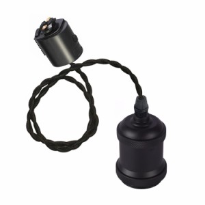 SKIVTGLAMP ペンダントライト黒いコード60cm （1個セット）1灯 工事不要 ダクトレール照明 E26口金 レトロ 和風 照明器具 和室 天