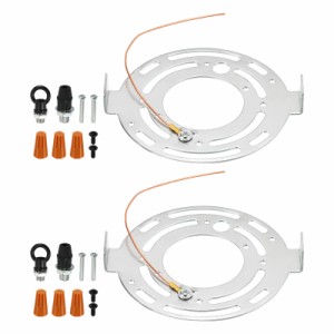 PATIKIL 115 mm直径 ラウンド 天井照明プレートキット 2セット ペンダントライト 照明器具取り付け金具 スチールクロスバープレートハー