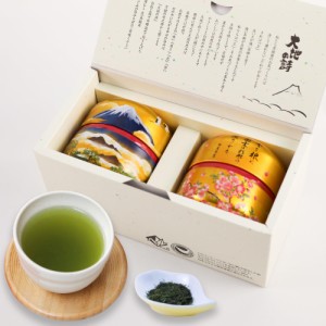 荒畑園 日本茶 ギフト 富士黄金缶 70g×2本 箱入 なつめ缶 高級茶 ギフトセット 静岡県産 緑茶 深蒸し茶 茶葉 贈答 プレゼント 牧之原茶 