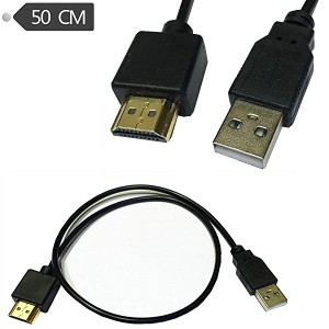 送料無料 USB to HDMIアダプタ 50cm USB 2.0オスto HDMIオスオーディオビデオ充電器、 アダプタ、コンバータケーブルfor PC、ノート 