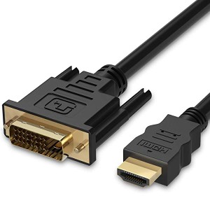 Fosmon (1.8m) HDMI⇔DVI 高速 双方向伝送 変換 ケーブル[HDMI (タイプA) オス | デュアルリンク DVI-D 24+1 ピン オス | 金メッ...