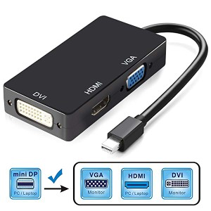 Mini Displayport HDMI VGA DVI 変換 アダプター 3in1 変換 ケーブル 4K 60HZ 3種類の出力 Macbook/Macbook Pro/iMac/Macbook Ai...