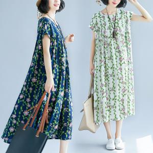 ワンピースシフォンワンピース2019体型カバー大きいサイズビビッドカラー