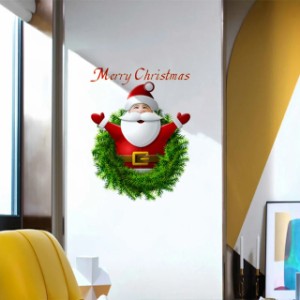 Laanta clausクリスマスウォールステッカー 家ウィンドウ装飾 新年ポスター