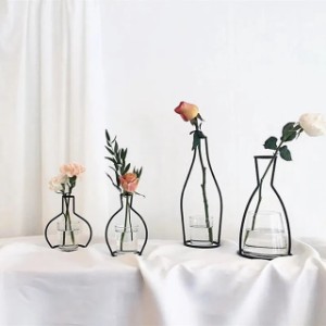 花花瓶 レトロアイアンライン 装飾金属製植木鉢ホルダー
