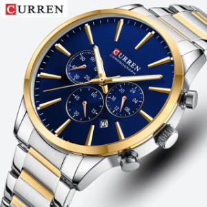 Curren-メンズステンレススチールクロノグラフ腕時計 高級時計 カジュアルスポーツ ビジネス時計 トップブランド ファッション