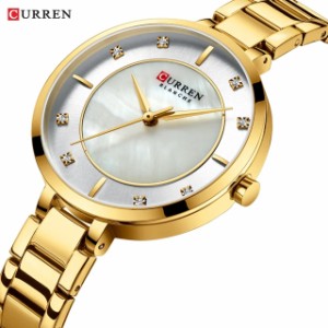 カレン高級ファッション女性腕時計レディースステンレス ドレス女性腕時計クォーツ腕時計ギフトプレゼントドロップ