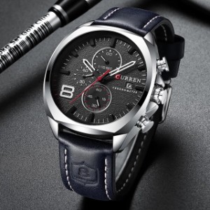 カレンメンズ腕時計トップブランド高級革クロノグラフ腕時計メンズ腕時計時計腕時計メンズ防水高級メンズ腕時計