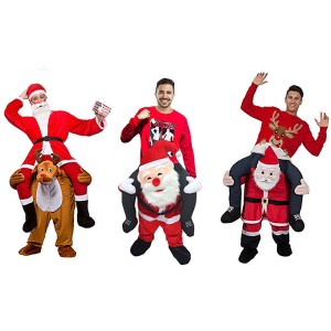サンタクロース パーティー 雪だるまライド鹿 クリスマス衣装 トナカイに乗ったサンタクロース  おもしろ コスチューム 爆笑 大人用 ウケ
