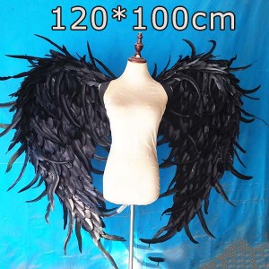 天使の羽 悪魔の羽 コスプレ道具羽 翼 wing フェザー ウイング 黒 120*100cm エンジェル 天使みたい 堕天使 妖精 悪魔 仮装 衣装 ファッ