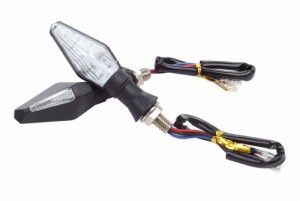 汎用 LED ウインカー 2個セット 12V 両面発光 バイク オートバイ ターンライト アンバー 防水 高輝度ctr-b34【1〜2日発送】