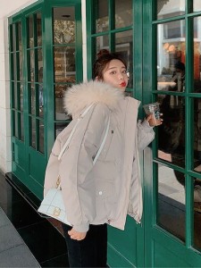 韓国ファッションアウター ジャケット コート中綿 レディース ショートコート 防寒学生2021冬