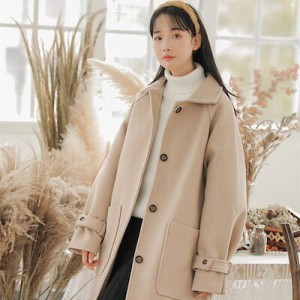 秋冬大人気レトロ ラシャ アウターレディースコート韓国ファッション シチェスターコートキャンパス風