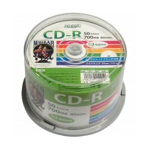 (まとめ)HI DISC CD-R 700MB 50枚スピンドル データ用 52倍速対応 白ワイドプリンタブル HDCR80GP50(×5セット) |b04