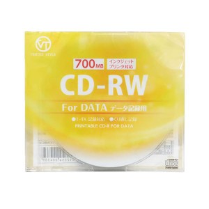 (まとめ)VERTEX CD-RW(Data) 繰り返し記録用 700MB 1-4倍速 1P インクジェットプリンタ対応(ホワイト) 1CDRWD.700MBCA(×10セット) |b04