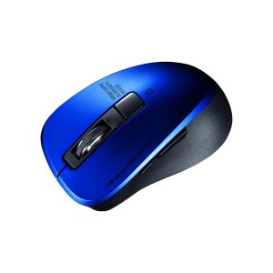 サンワサプライ 静音Bluetooth 5.0 ブルーLEDマウス（5ボタン・ブルー） MA-BTBL155BL |b04
