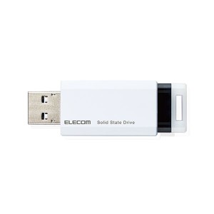 エレコム SSD 外付け ポータブル 250GB 小型 ノック式 USB3.2（Gen1）対応 ホワイト PS4/PS4Pro/PS5 ESD-EPK0250GWH |b04