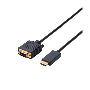 (5個セット) エレコム 変換ケーブル/HDMI-VGA/1.0m/ブラック CAC-HDMIVGA10BKX5 |b04