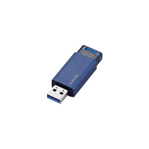 (5個セット) エレコム USBメモリー/USB3.1（Gen1）対応/ノック式/オートリターン機能付/16GB/ブルー MF-PKU3016GBUX5 |b04