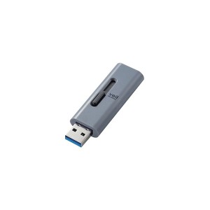 (5個セット) エレコム USBメモリー/USB3.2（Gen1）対応/スライド式/64GB/グレー MF-SLU3064GGYX5 |b04