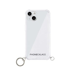 PHONECKLACE ストラップ用リング付きクリアケース for iPhone 13 シルバーチャーム PN21598i13SV |b04