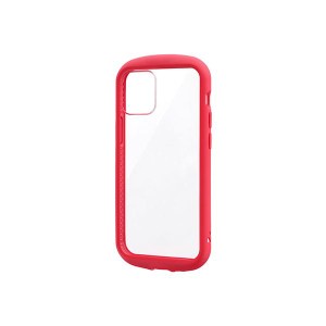 LEPLUS iPhone 12 mini 耐衝撃ハイブリッドケース PALLET CLEAR Flat レッド LP-IS20PLCRD |b04