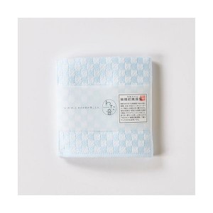 (5個セット)楠橋紋織 くすばしタオル わた音 しゅす織り ハンカチタオル 約25cm×25cm ブルー 1-61157-86-BX5 |b04