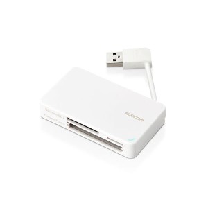 エレコム USB2.0対応メモリカードリーダー/ケーブル収納型タイプ ホワイト MR-K304WH |b04